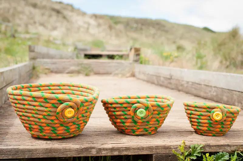 What To Do with Old Climbing Rope: Popular Ideas bowls made from upcycled climbing rope reduced